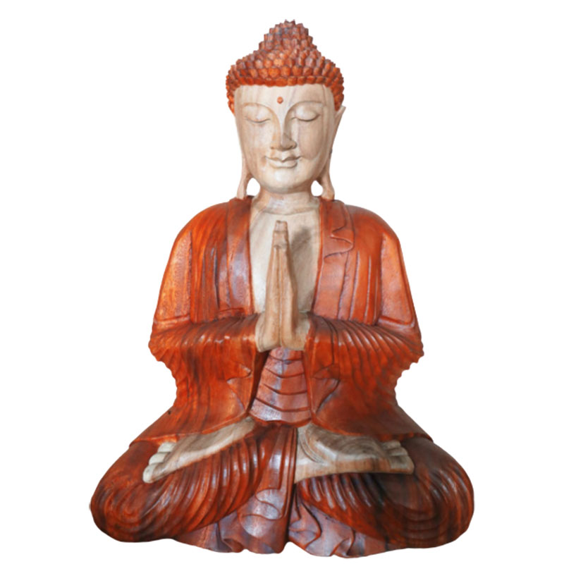 Hand Carved Buddha Statue - 30cm Welcome - Click Image to Close