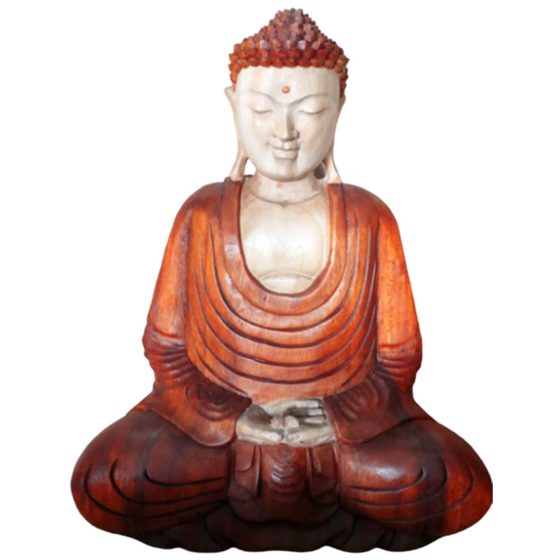 Hand Carved Buddha Statue - 40cm Hand Down - Click Image to Close