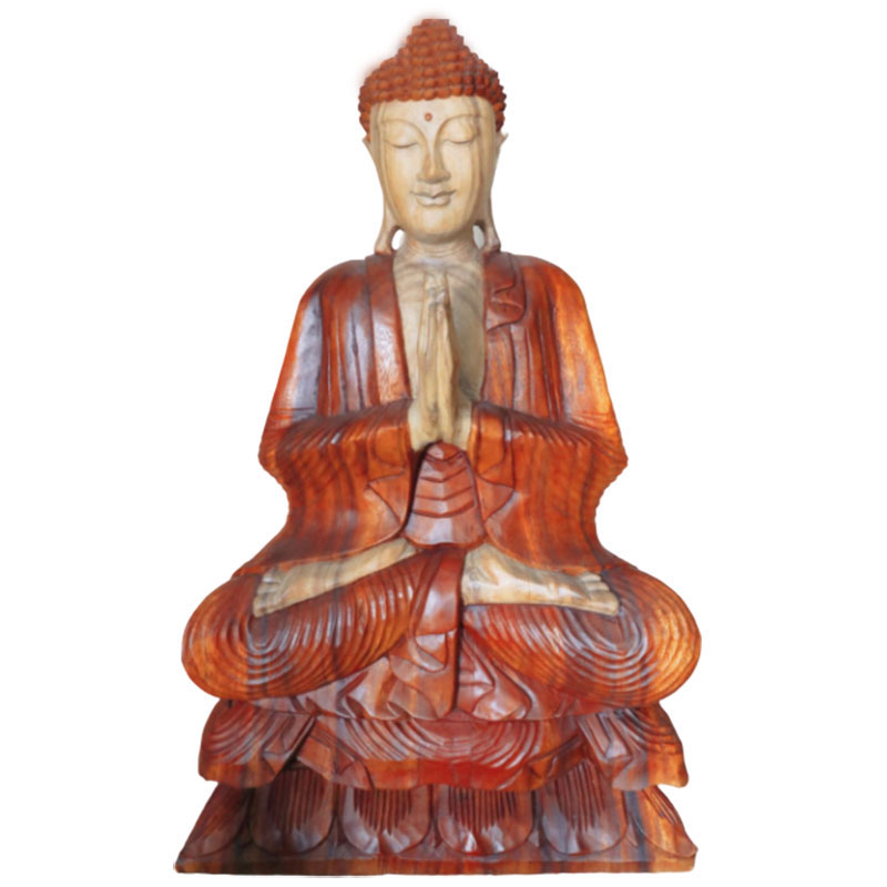 Hand Carved Buddha Statue - 80cm Welcome - Click Image to Close