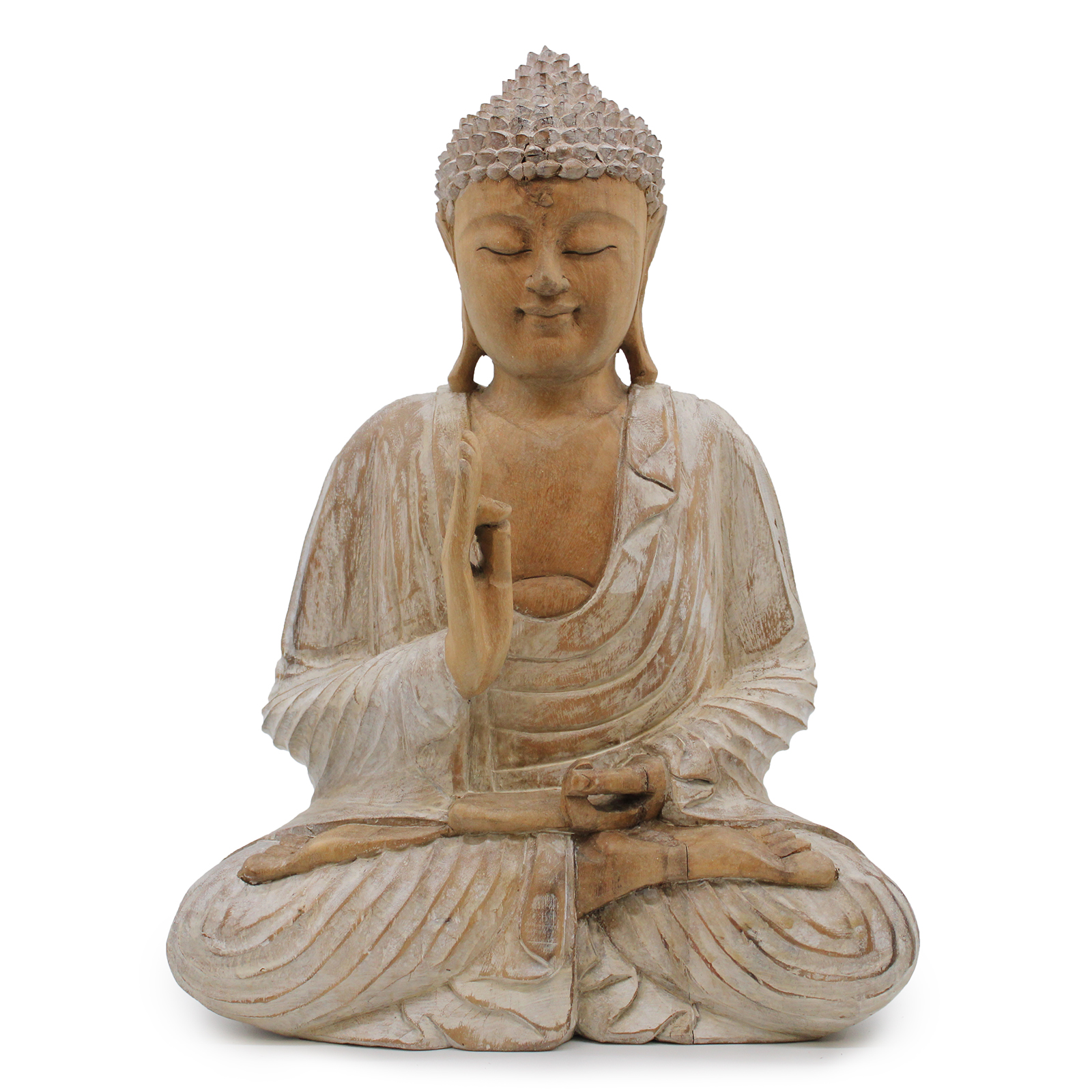 Buddha Statue Whitewash - 40cm Teaching Transmission - Click Image to Close