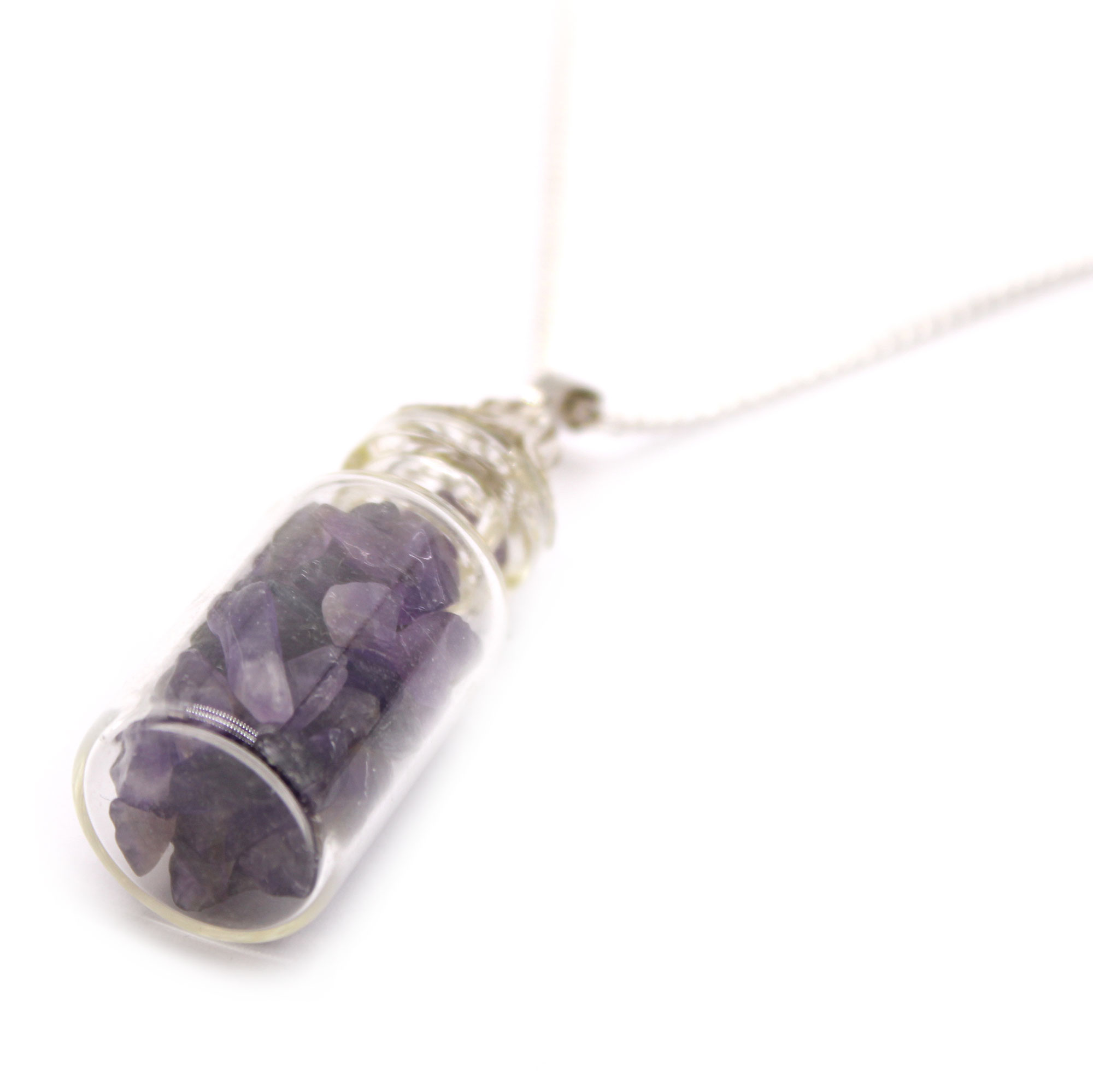Bottled Gemstones Necklace - Amethyst