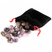 Indian Runes in Pouch - Amethyst - Click Image to Close