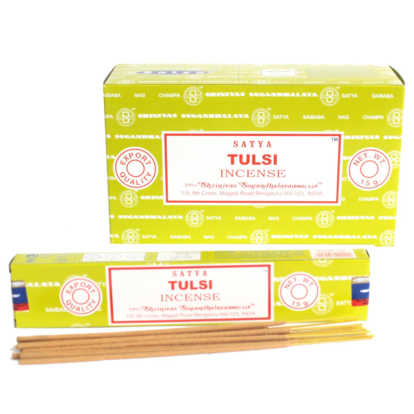 3 x 15g Packs Satya Incense Sticks -Tulsi