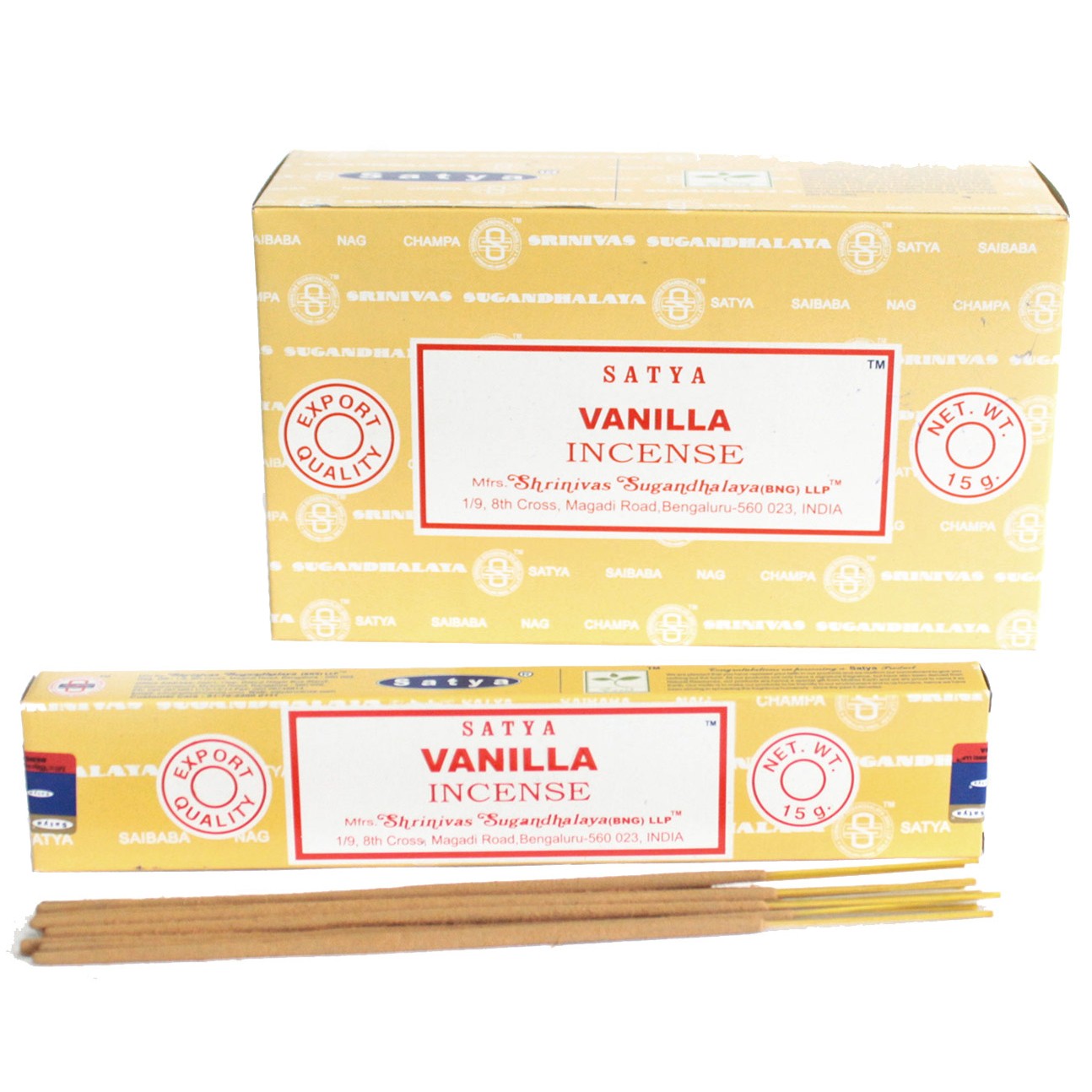 3 x 15g Packs Satya Incense Sticks - Vanilla - Click Image to Close