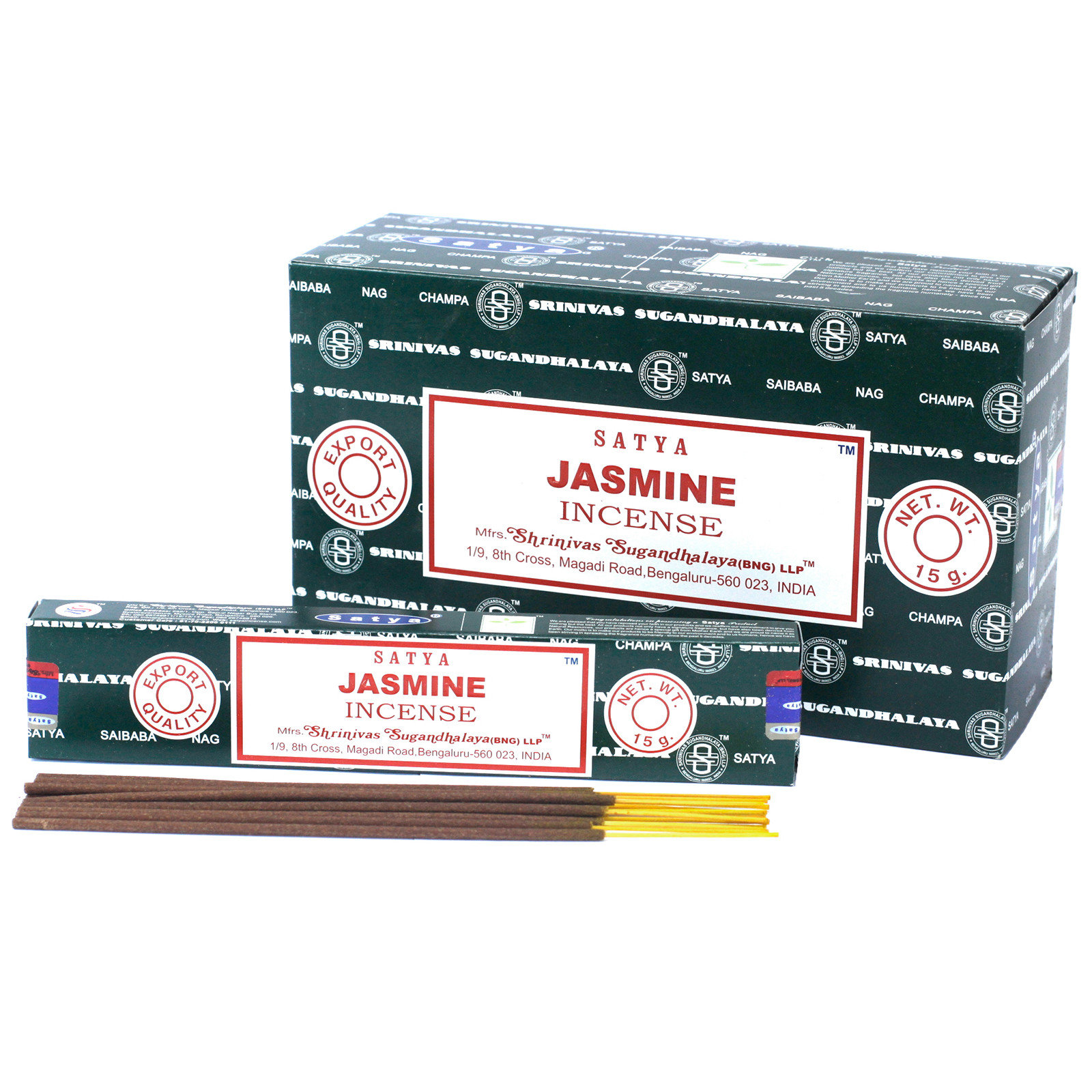 3 x 15g Packs Satya Incense Sticks - Jasmine - Click Image to Close