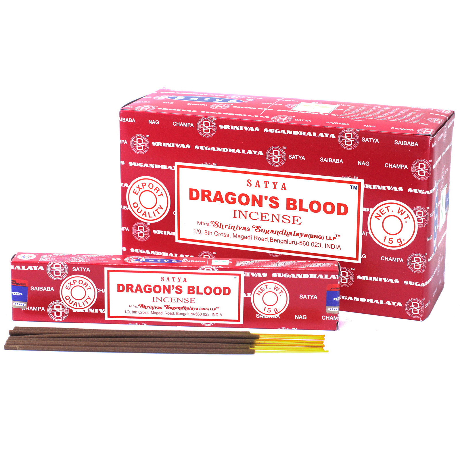 3 x 15g Packs Satya Incense Sticks - Dragon's Blood - Click Image to Close