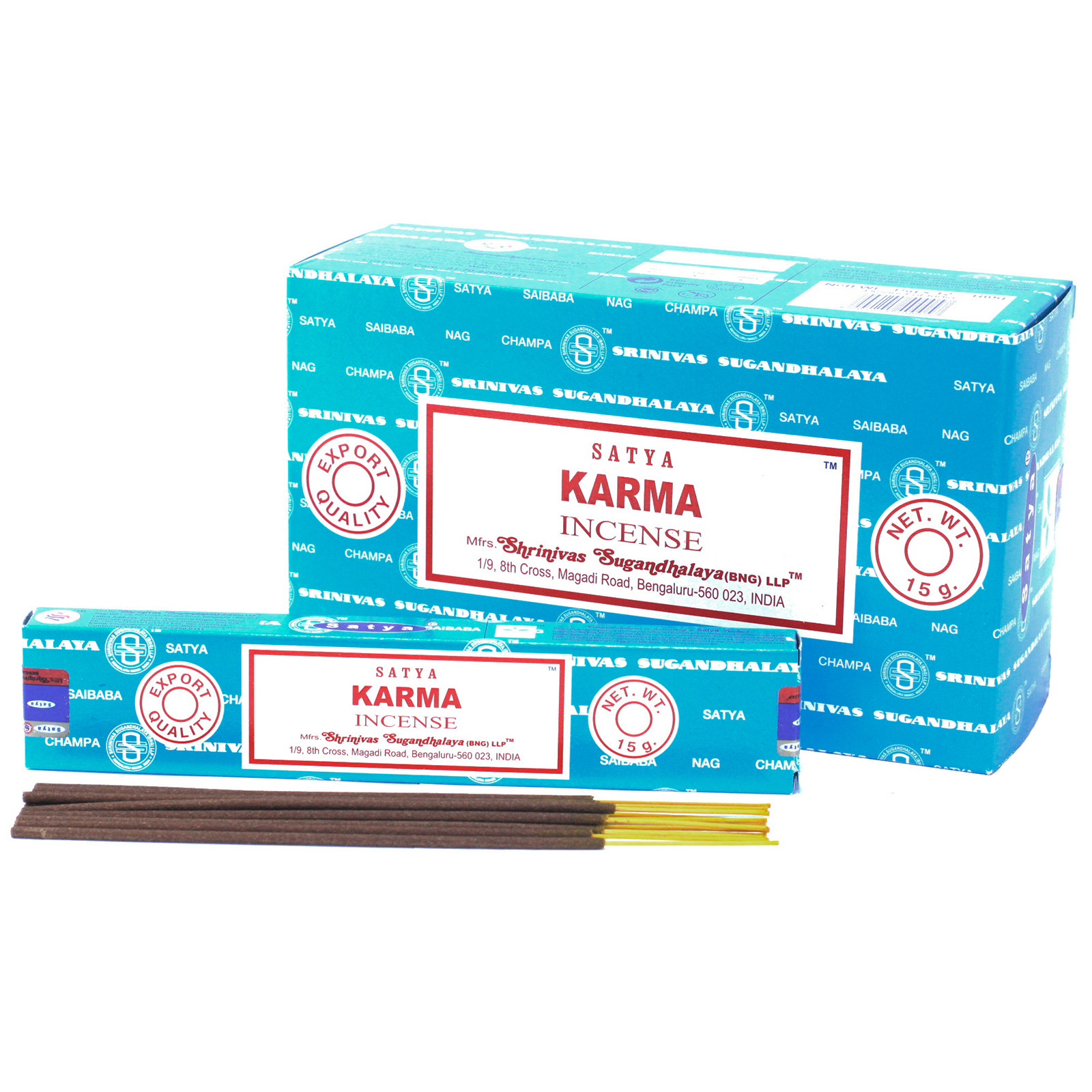 3 x 15g Packs Satya Incense Sticks - Karma - Click Image to Close