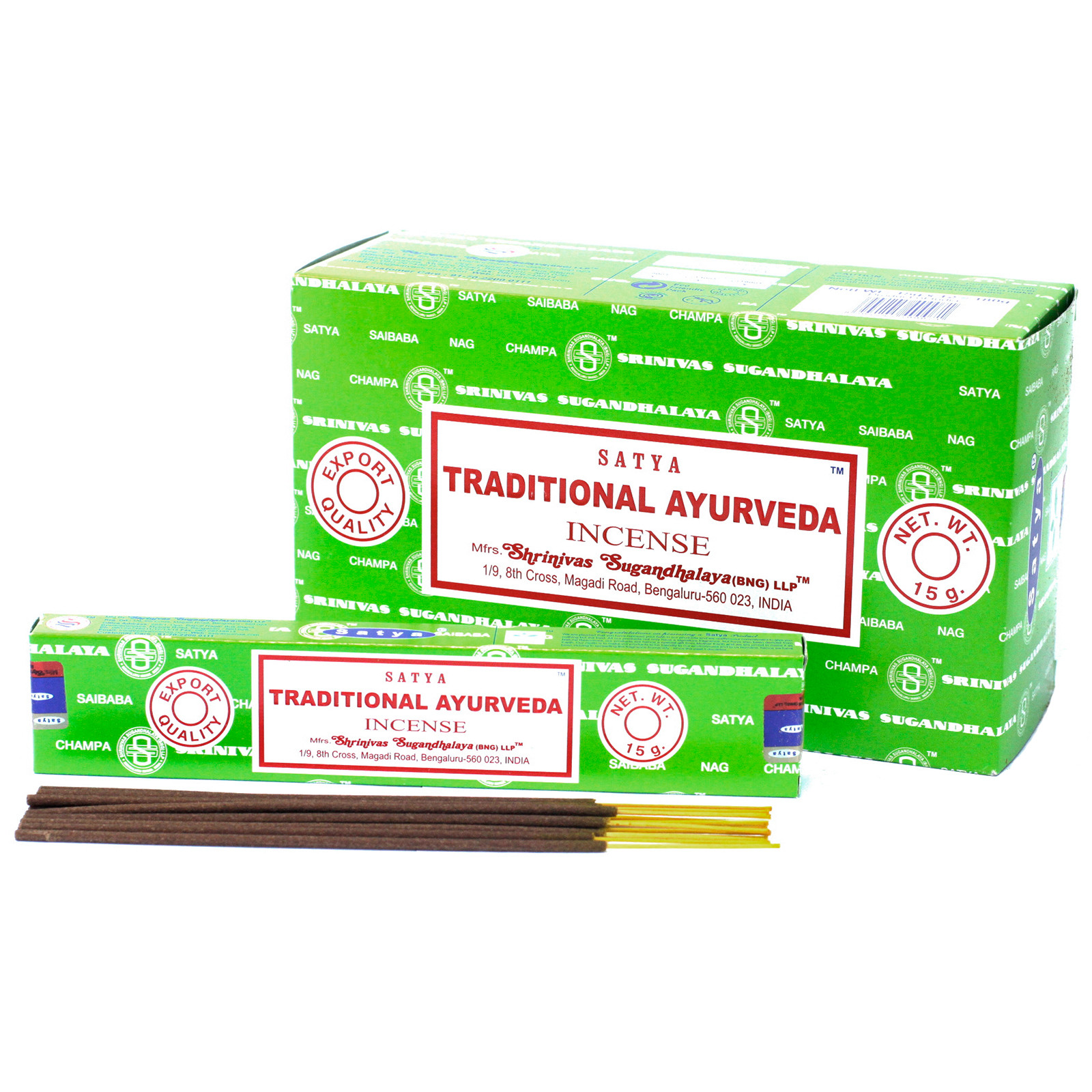 3 x 15g Packs Satya Incense Sticks - Traditional Ayurveda - Click Image to Close