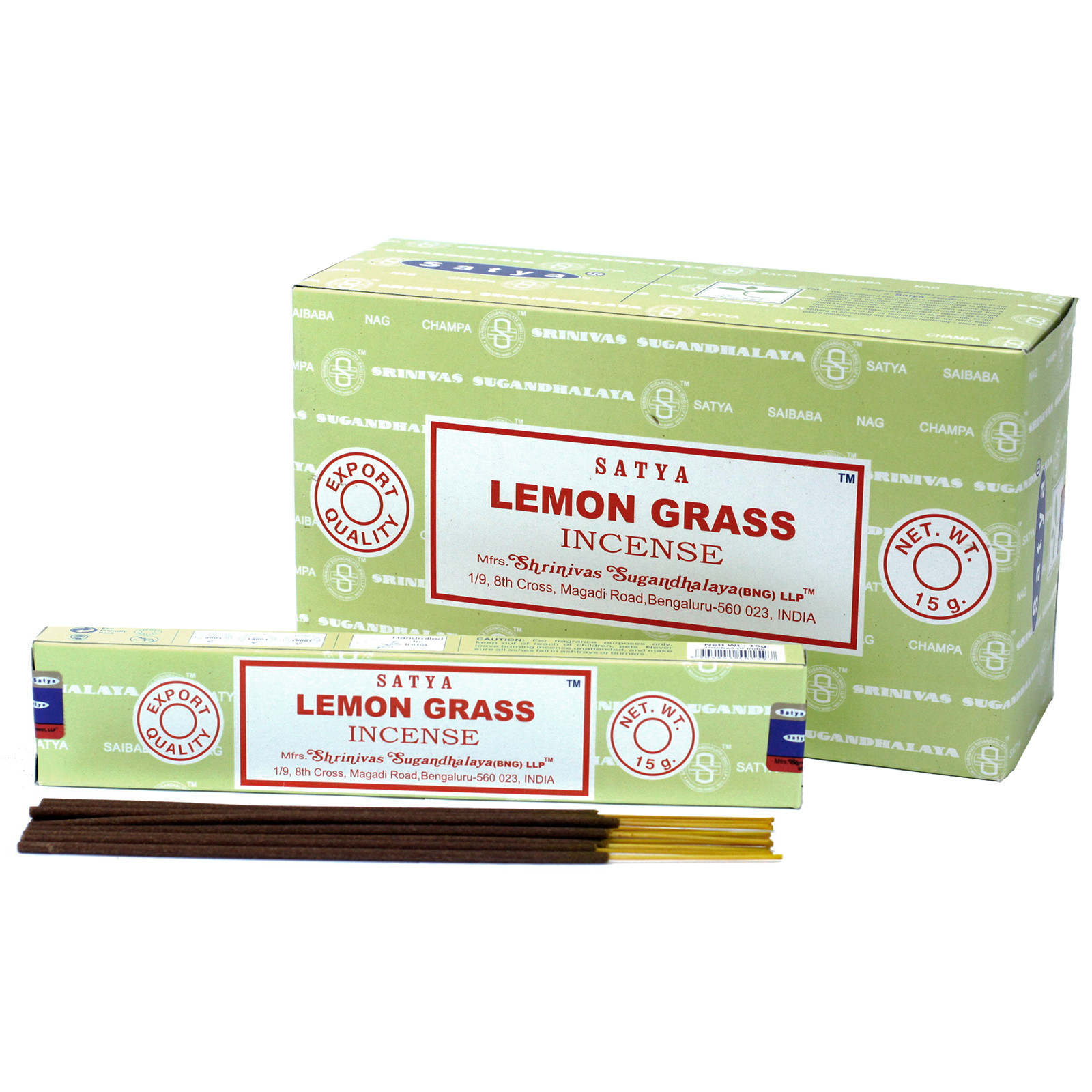 3 x 15g Packs Satya Incense Sticks - Lemongrass - Click Image to Close
