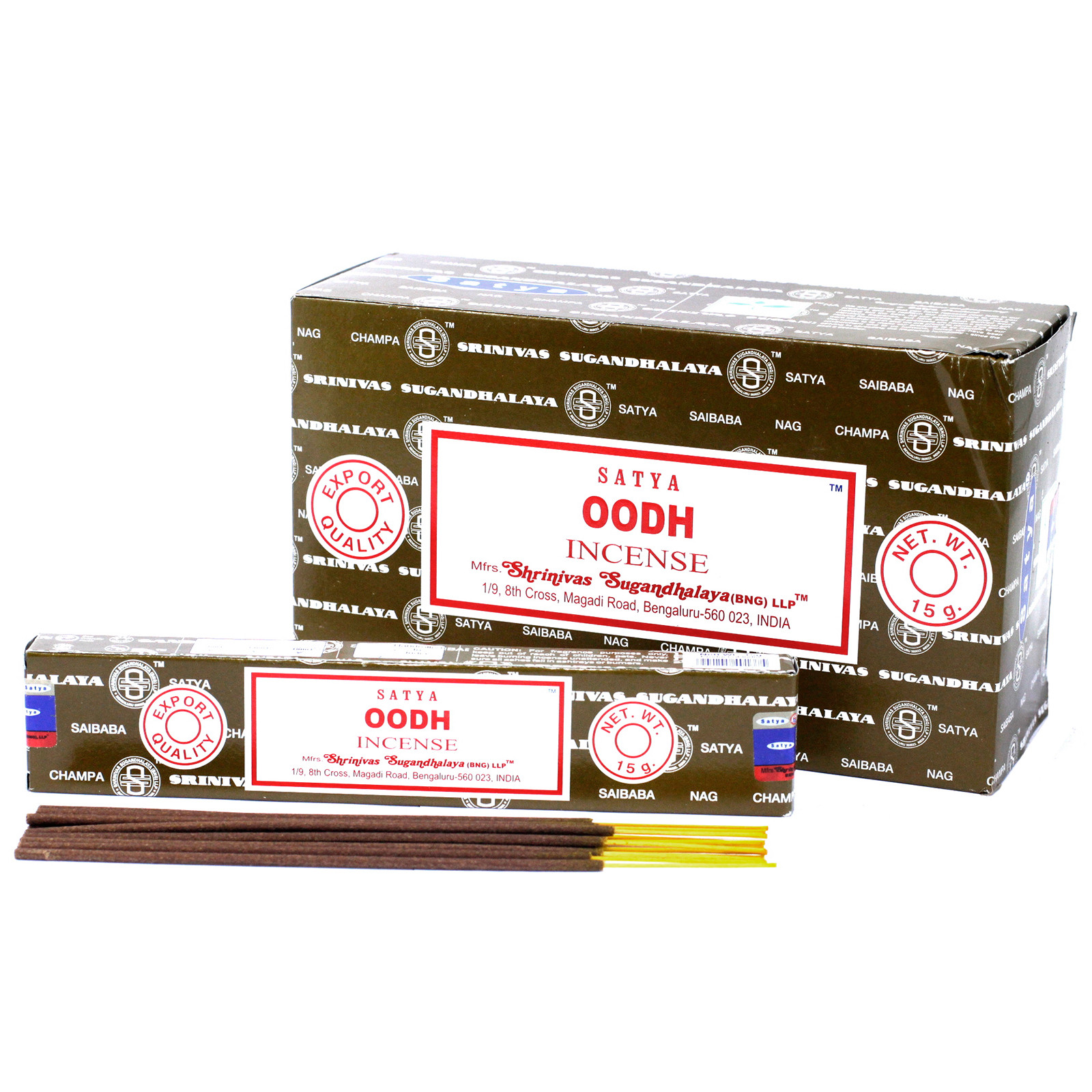 3 x 15g Packs Satya Incense Sticks - Oodh - Click Image to Close