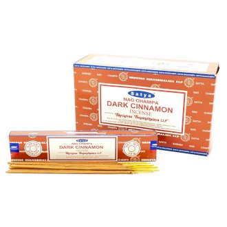 3 x 15g Packs Satya Incense Sticks - Dark Cinnamon - Click Image to Close