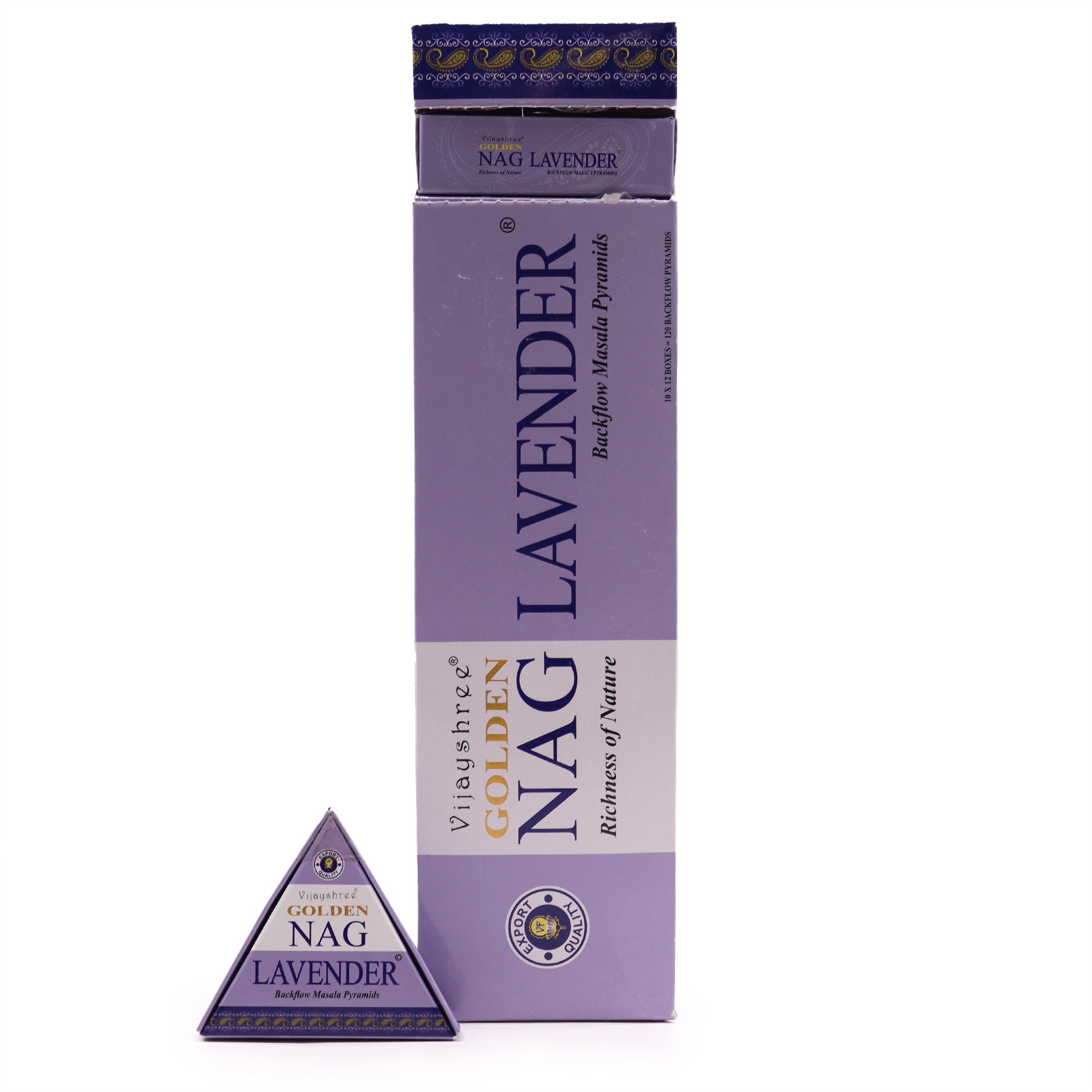 Jumbo Golden Nag - 30 Lavender Backflow Incense Cones - Click Image to Close