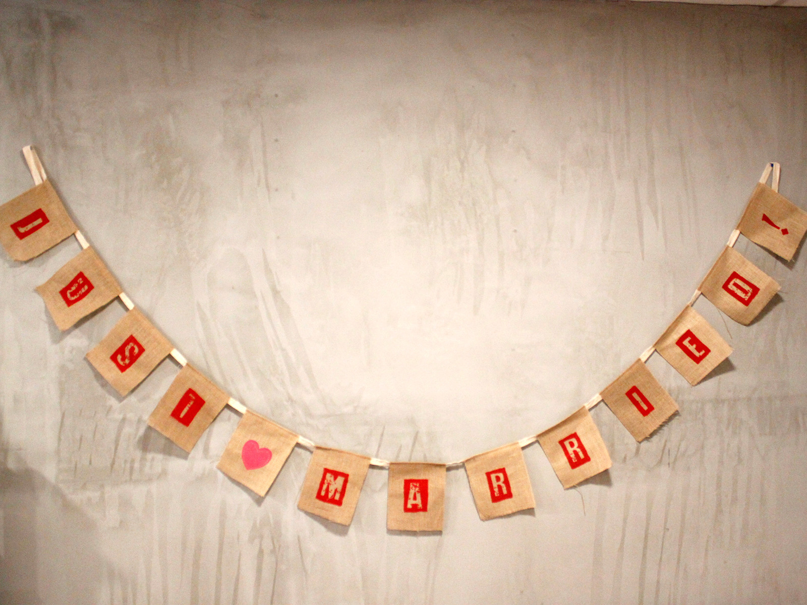 Natural Bunting - Just Married x 2 - Click Image to Close