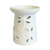 Large Classic White Oil Burner - Dragonfly - Click Image to Close