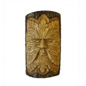 Large Green Man Tree Trunk Carving - Click Image to Close