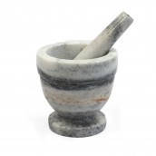 Large Grey Marble Pestle and Mortar - Click Image to Close