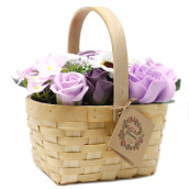 Large Lilac Bouquet in Wicker Basket - Click Image to Close