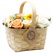Large Orange Bouquet in Wicker Basket - Click Image to Close