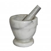 Large White Marble Pestle and Mortar - Click Image to Close