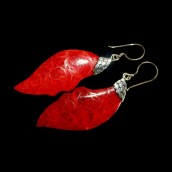 Leaf Drop Coral Earrings - Click Image to Close