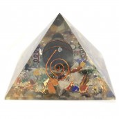 Medium Orgonite Pyramid - Gemchips, Copper, Turtle - Click Image to Close