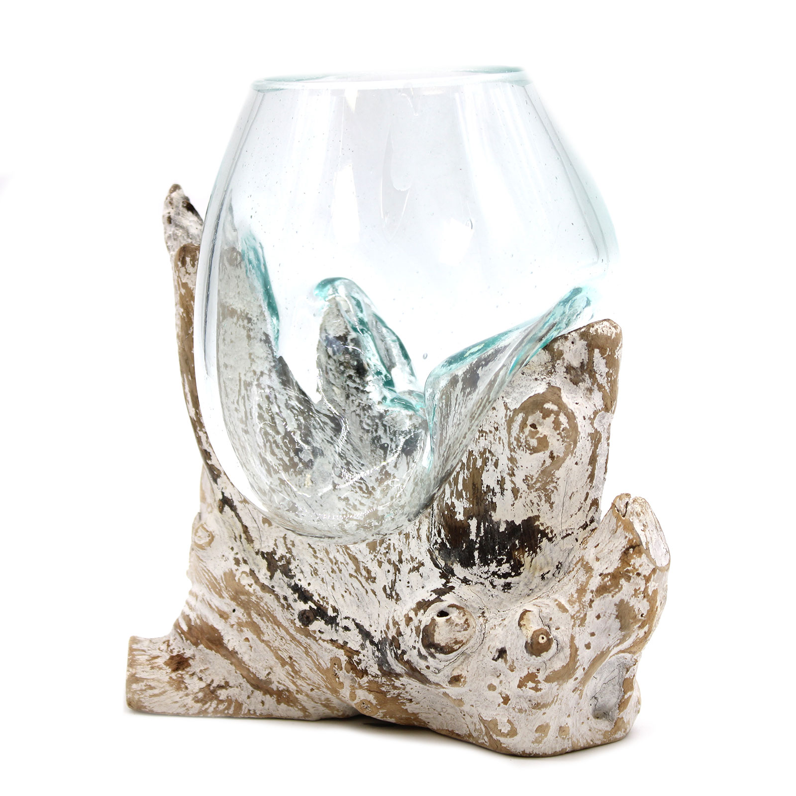 Molten Glass on Whitewash Wood - Medium Bowl - Click Image to Close