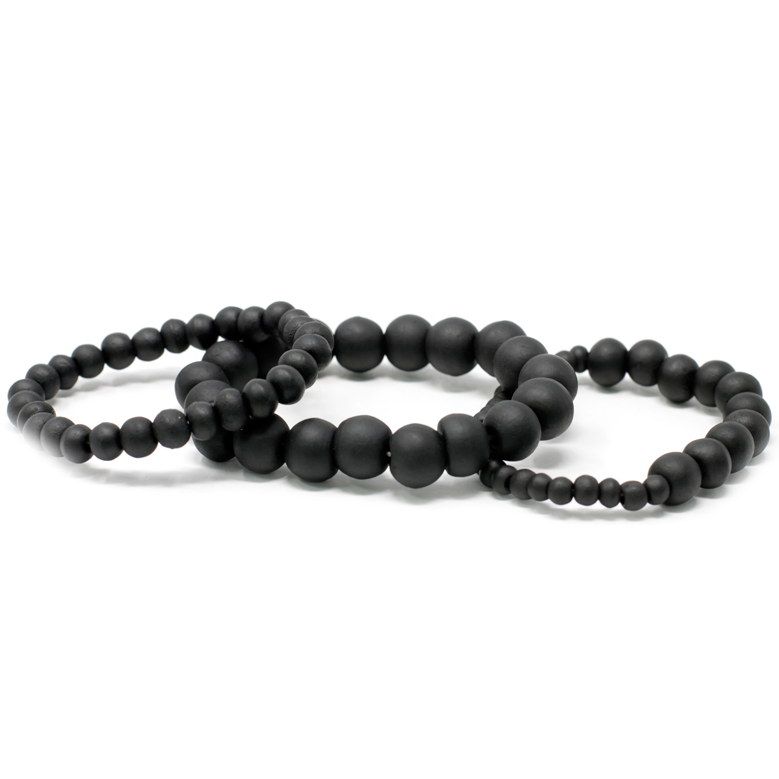 3 x Assorted sizes - Blackwood Beads - Click Image to Close