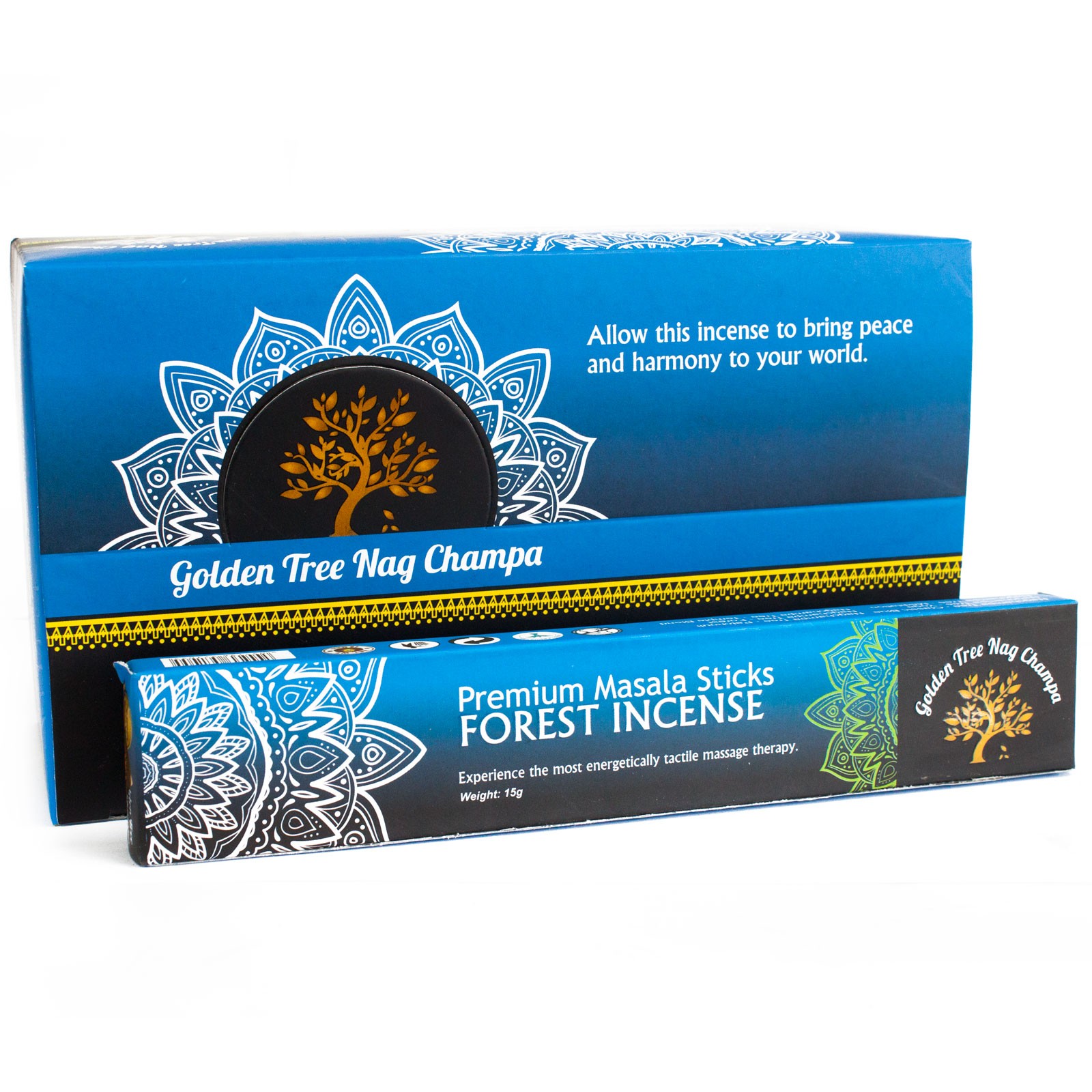 4 x Packs Golden Tree Nag Champa Incense - Forest Blend - Click Image to Close