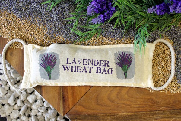 Natural Cotton Wheat Bag - Lavender - Click Image to Close