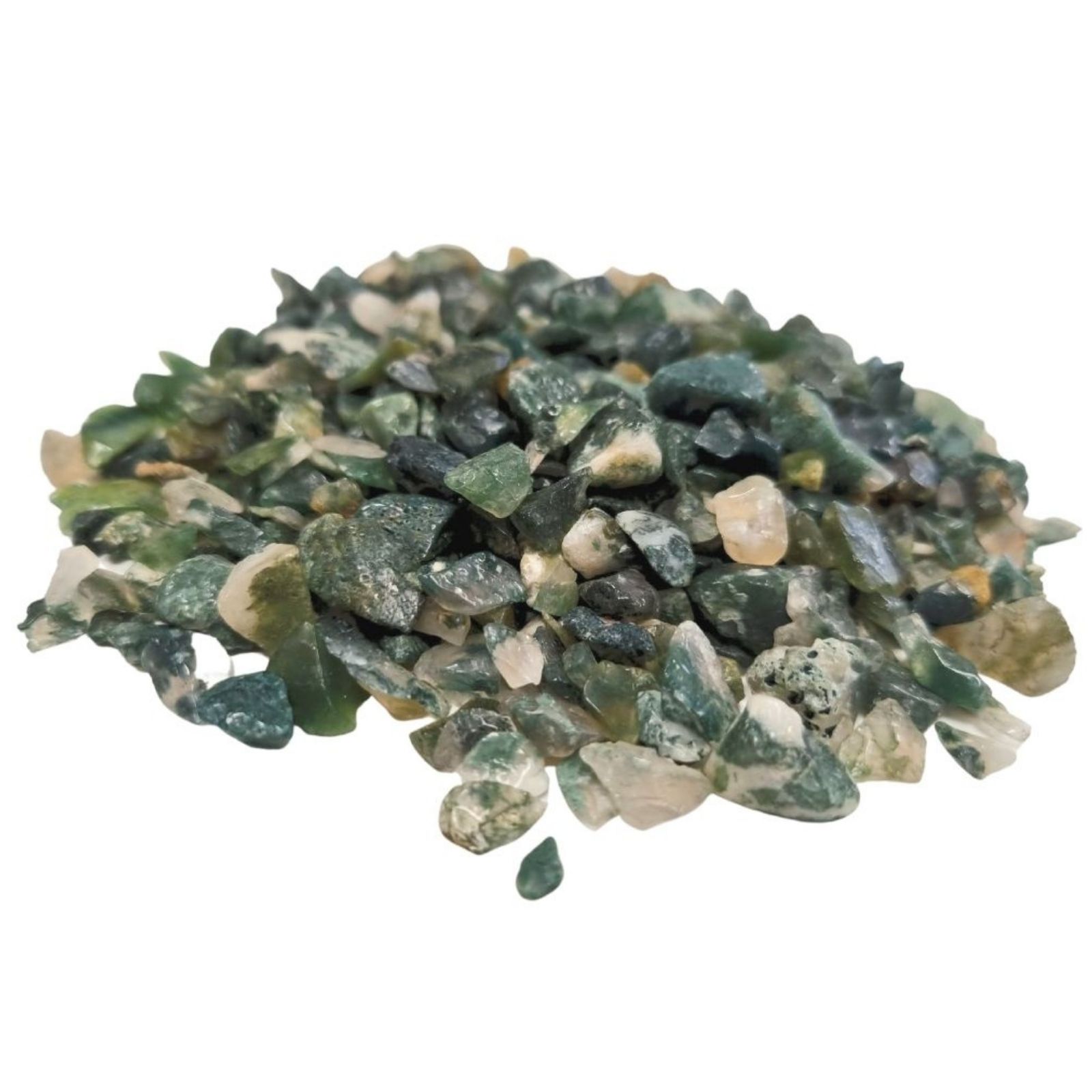Moss Agate Gemstone Chips Bulk - 1KG - Click Image to Close