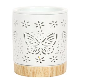 Matte Ceramic Butterfly Oil Burner - Click Image to Close