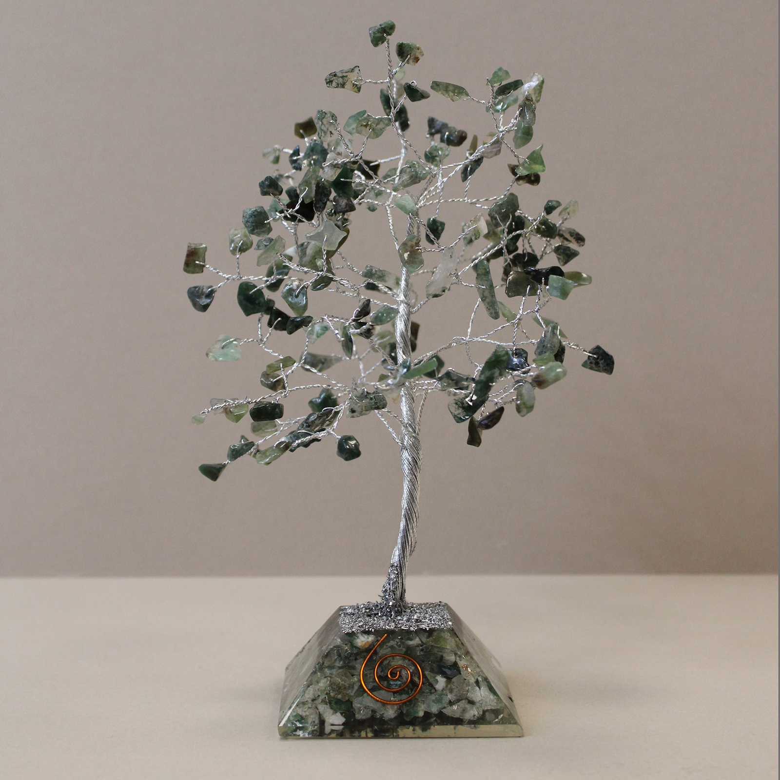 Gemstone Tree with Organite Base - 160 Stone - Moss Agate - Click Image to Close