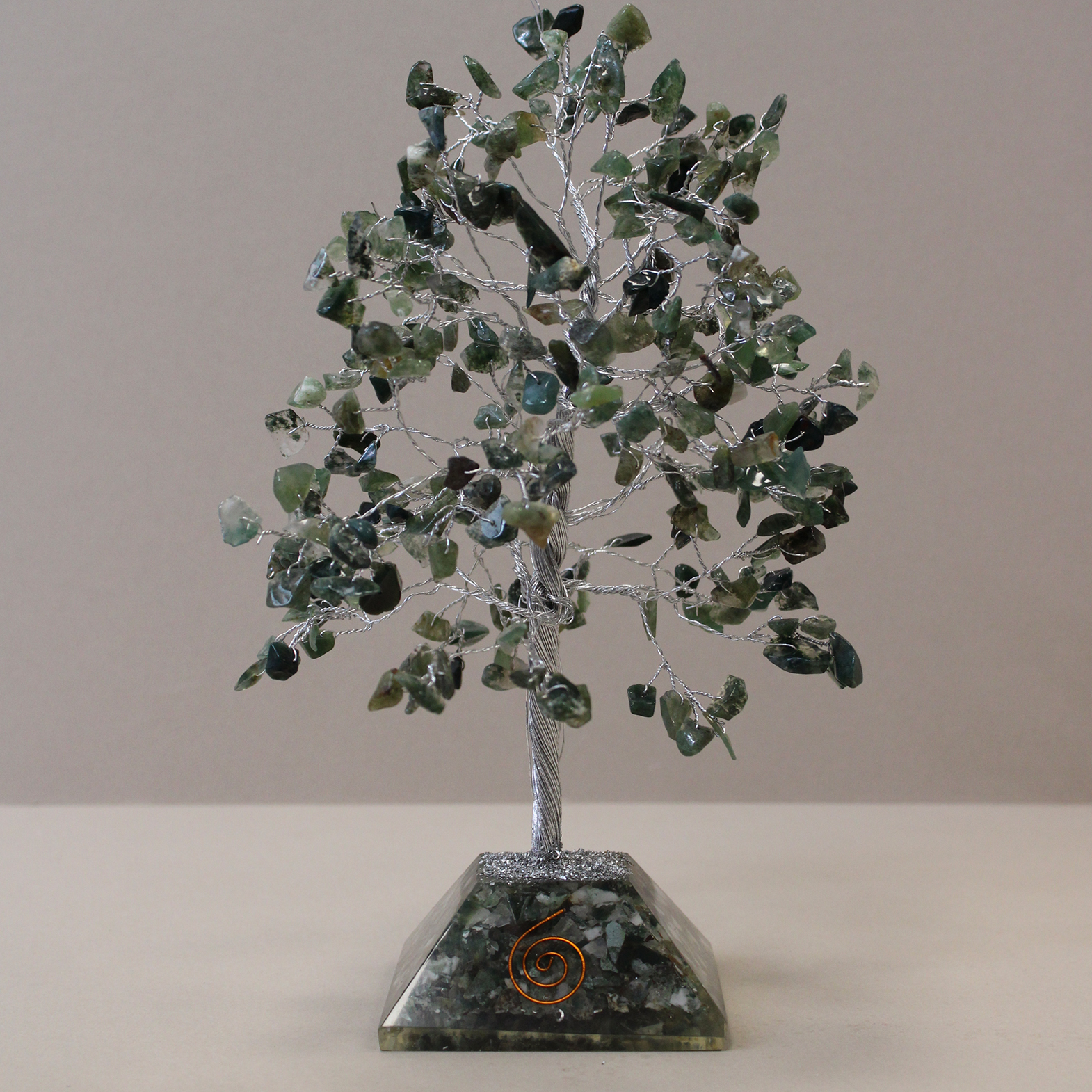 Gemstone Tree with Organite Base - 320 Stone - Moss Agate - Click Image to Close