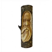 Old Man Small Tree Trunk Carving - Click Image to Close