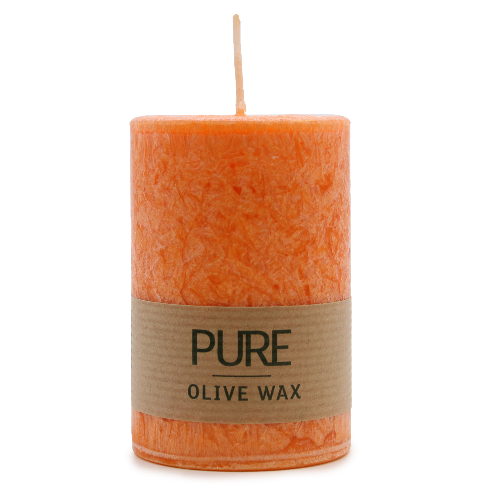 Pure Olive Wax Candle 90 x 60 - Orange - Click Image to Close