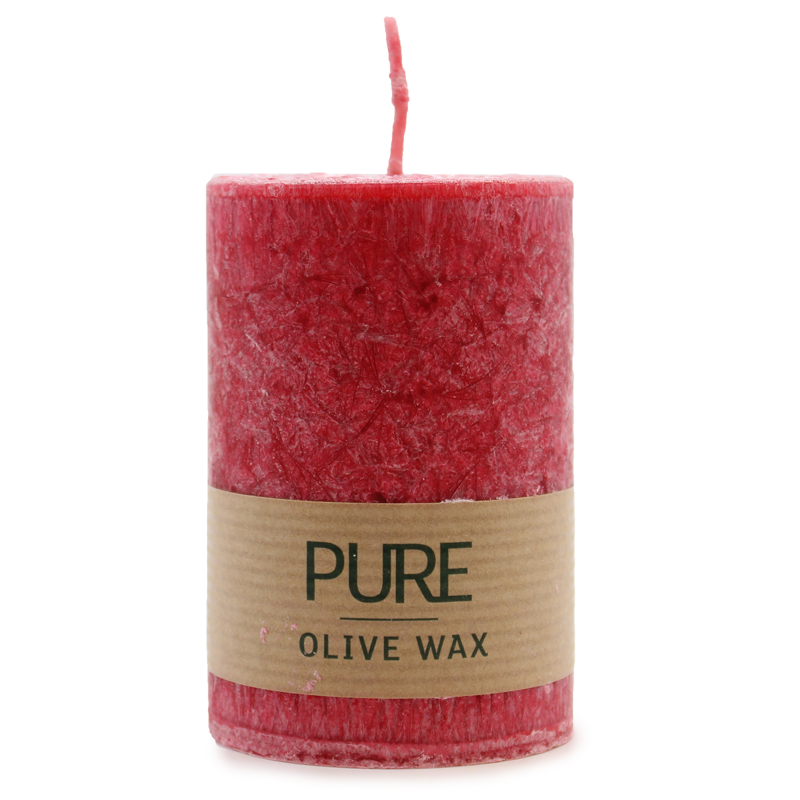 Pure Olive Wax Candle 90 x 60 - Red - Click Image to Close