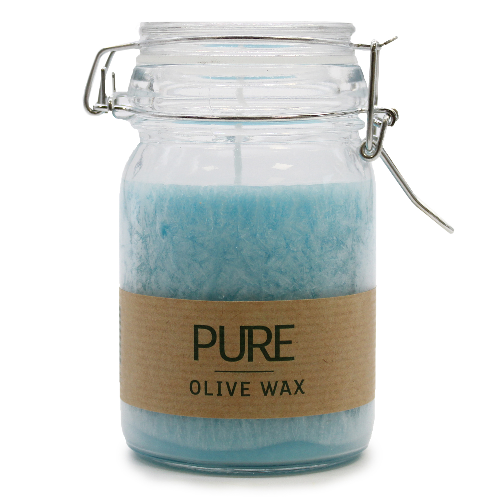 Pure Olive Wax Jar Candle 120 x 70 - Turquoise - Click Image to Close
