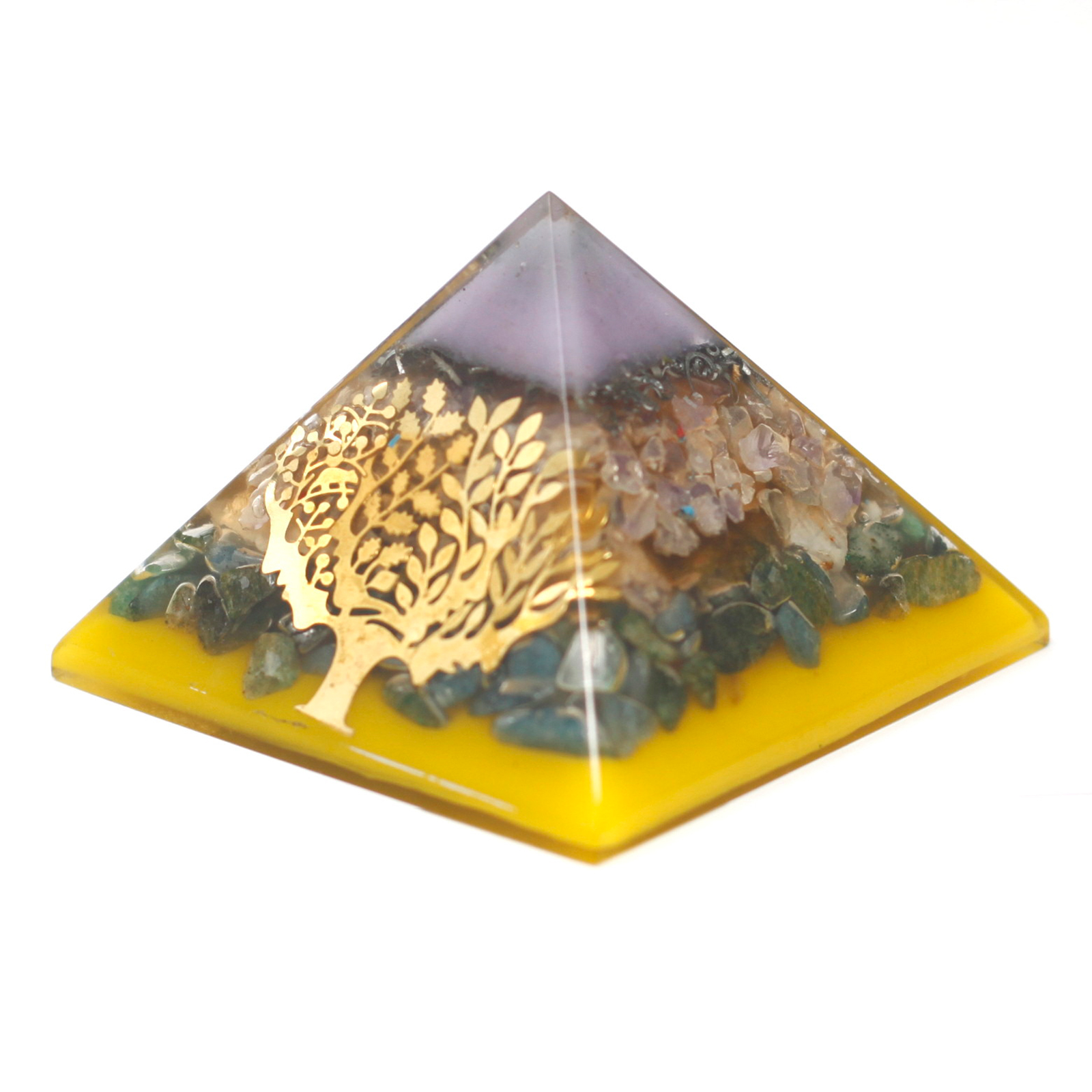 Large Organite Pyramid - Tree（gold base) - Click Image to Close