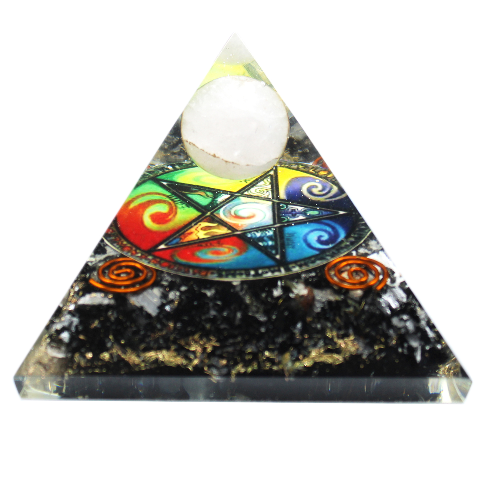 Orgonite Pyramid - Midnight Pentagon - 70mm - Click Image to Close