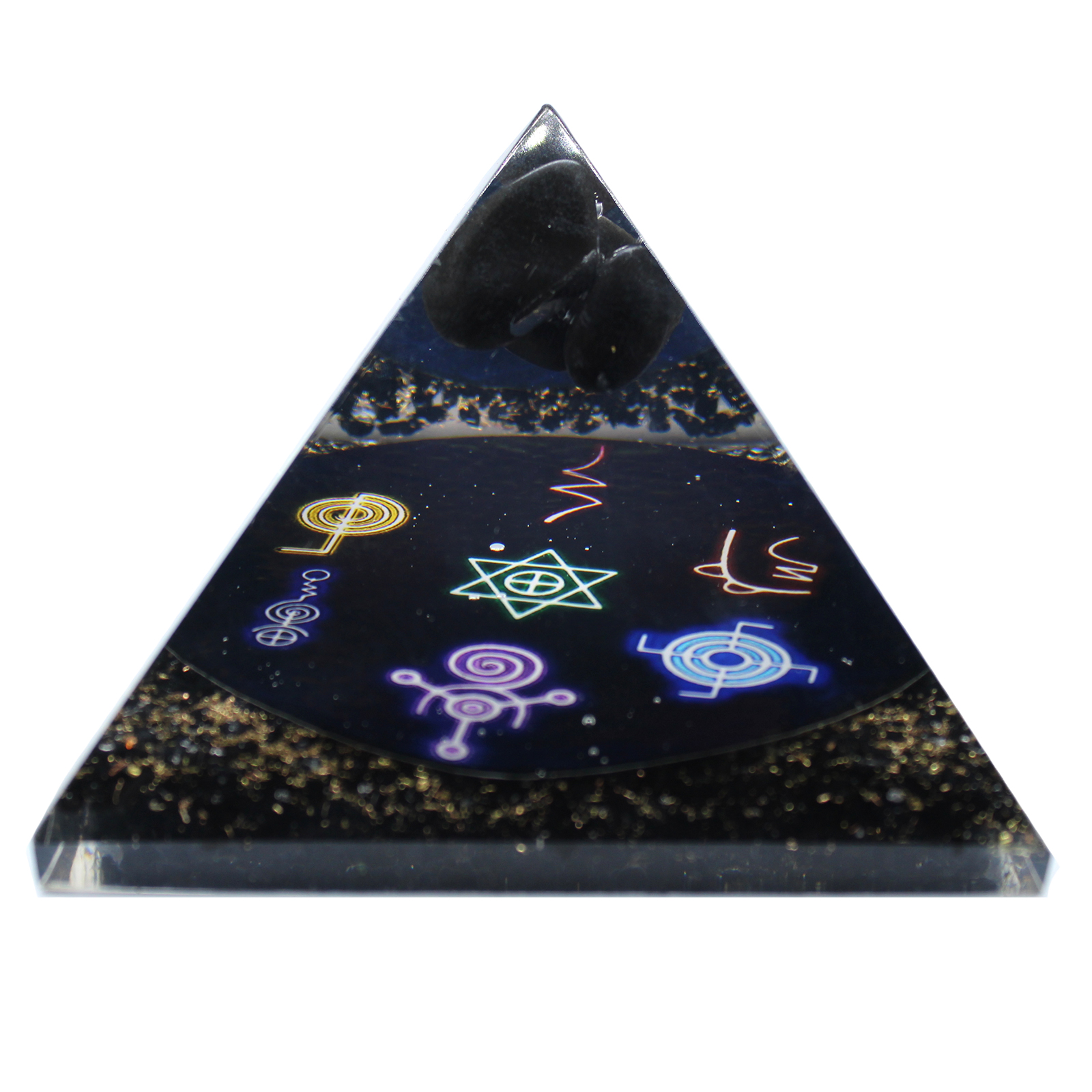 Orgonite Pyramid - Midnight Reiki - 90mm - Click Image to Close