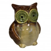 Ceramic Owl Money Box - Brown - Click Image to Close