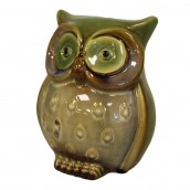 Ceramic Owl Money Box - Green - Click Image to Close