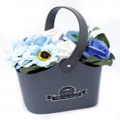 Bouquet Petite Basket - Soothing Blues - Click Image to Close