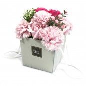 Soap Flower Bouquet - Pink Rose & Carnation - Click Image to Close