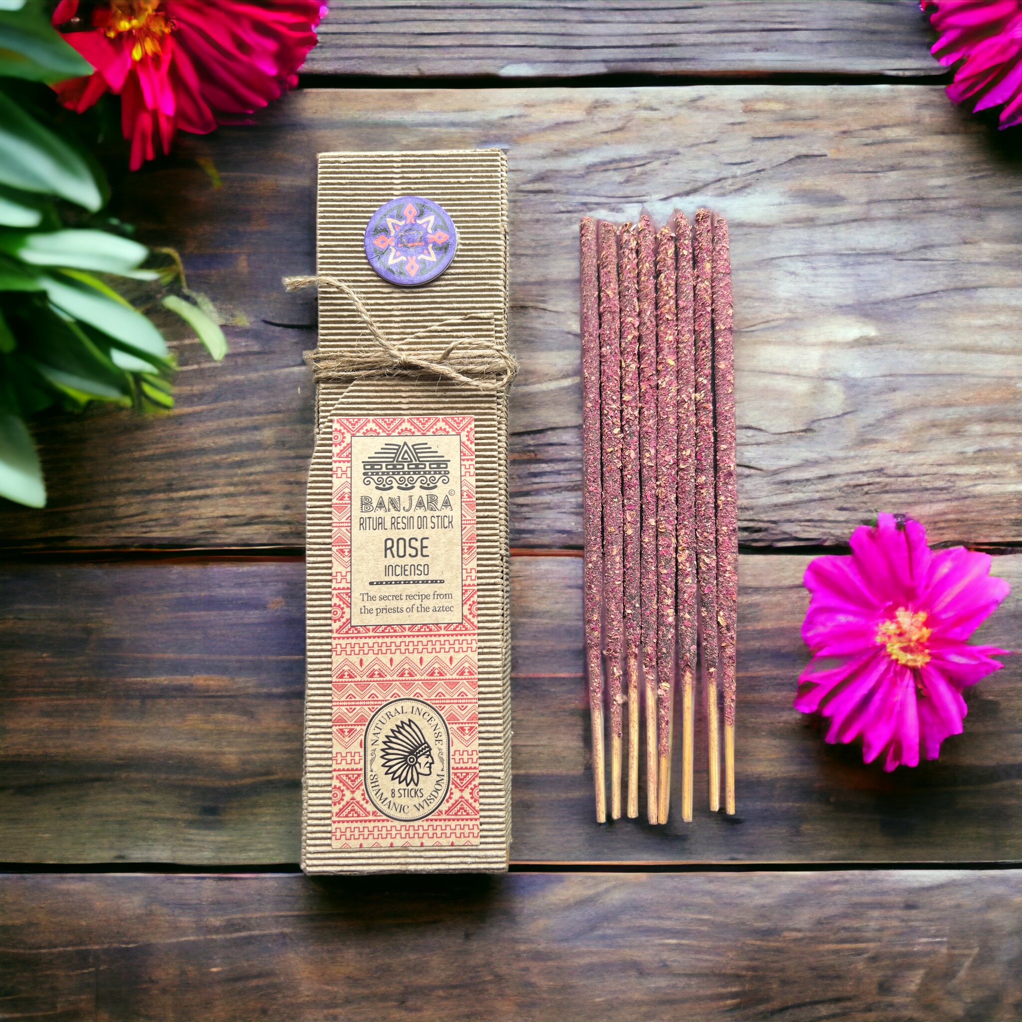 3 x Packs Ritual Resin on Stick - Rose - Click Image to Close