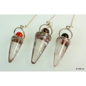 Rock Crystal Cone & Silver Ring Pendulum - Click Image to Close