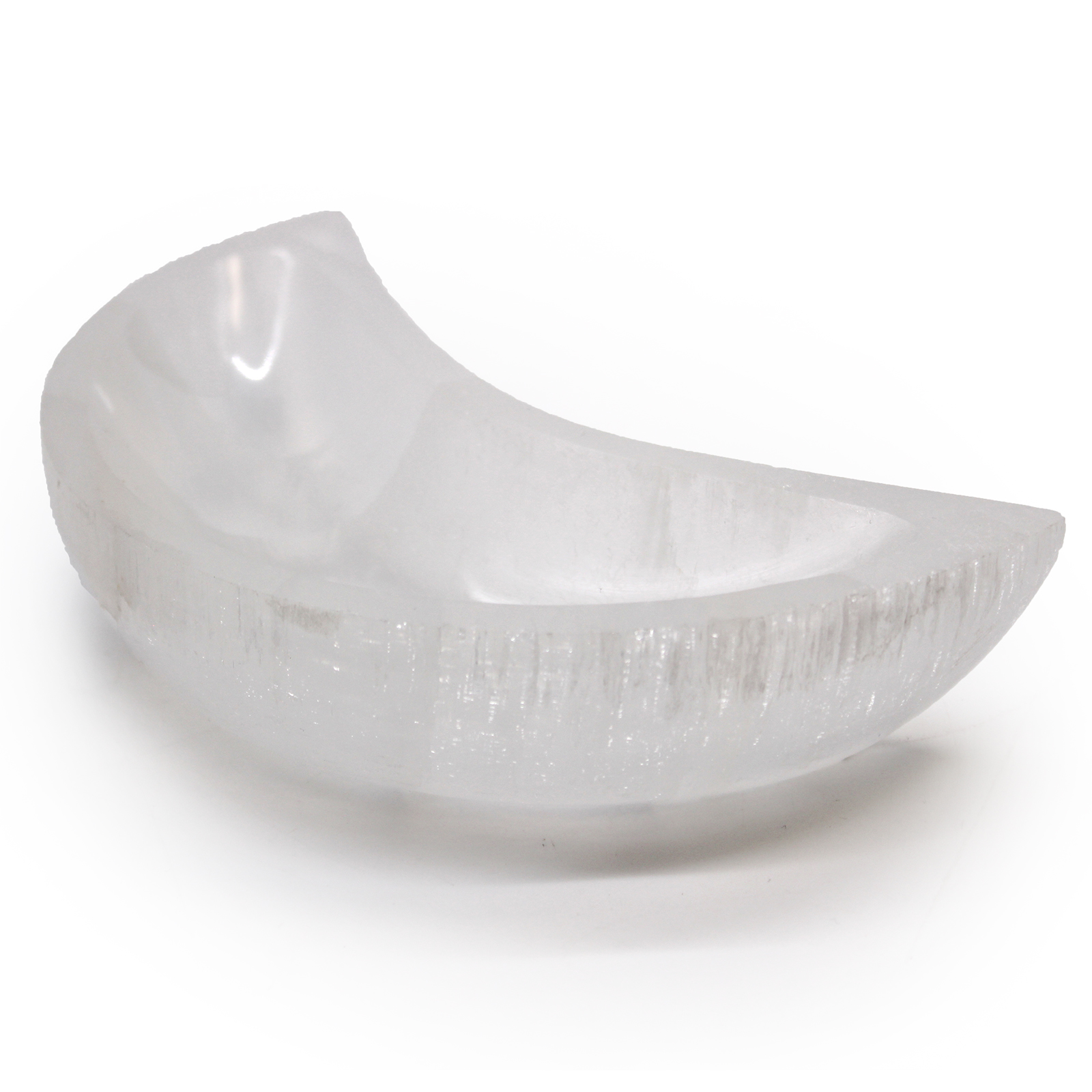 Selenite Moon Bowl - 15cm - Click Image to Close