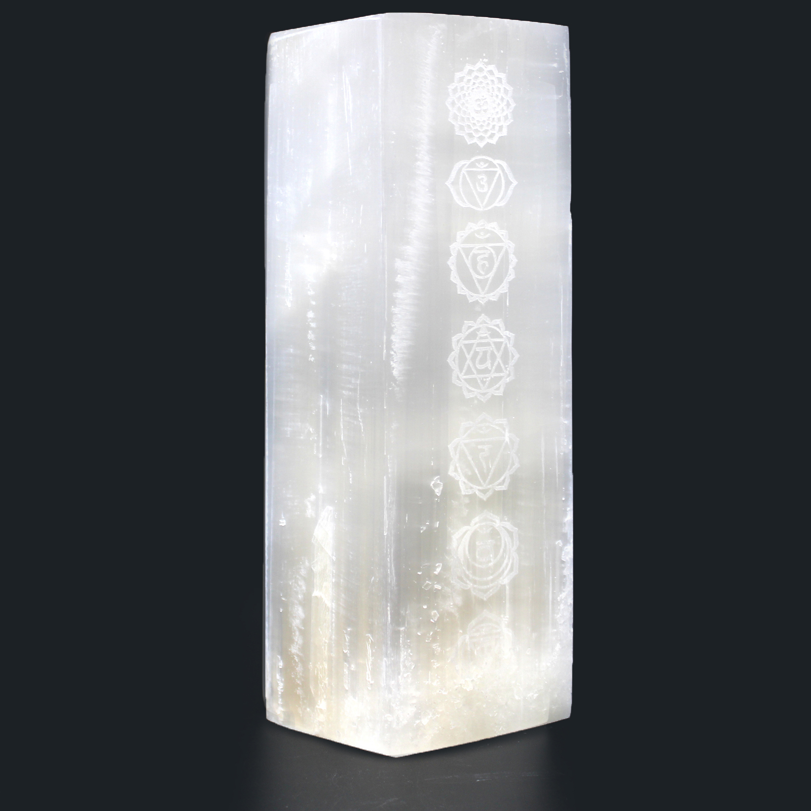 Selenite Block Lamp 25cm - Chakra Lamp