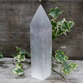 Selenite Pencil Point Tower - 20cm - Click Image to Close