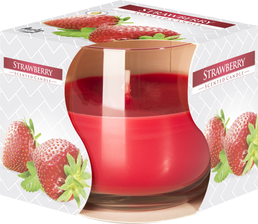 Scented Glass Jar Candle - Strawberry - Click Image to Close